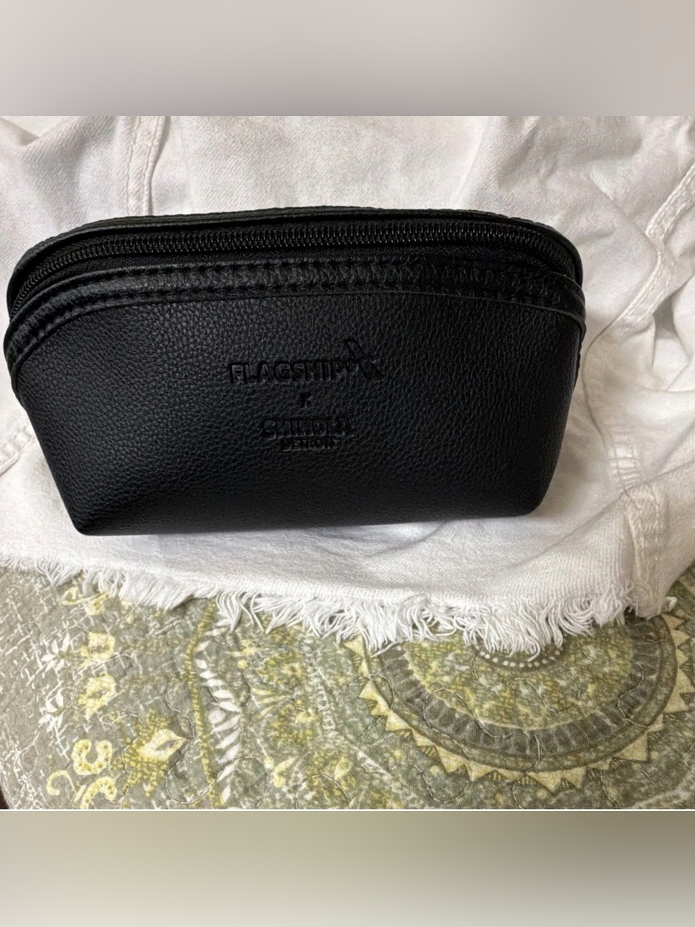 Unisex Shinola Detroit amenity pouch designed exclusively for American Airlines